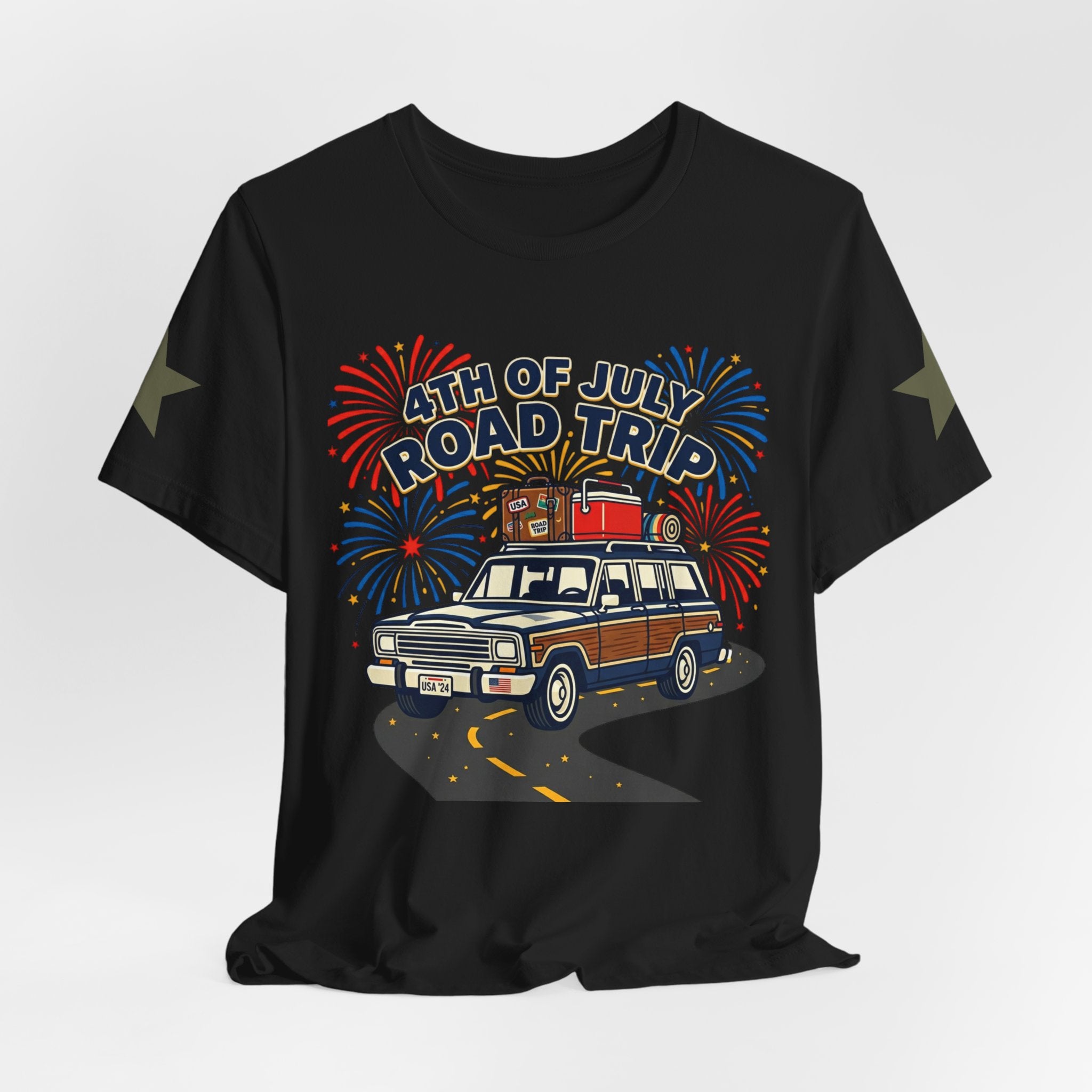 4th of July Road Trip Tee | vintage USA, red white blue Americana