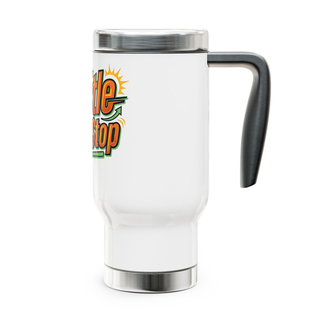 Hustle Don't Stop Travel Mug — 14oz Stainless Steel Tumbler with Handle