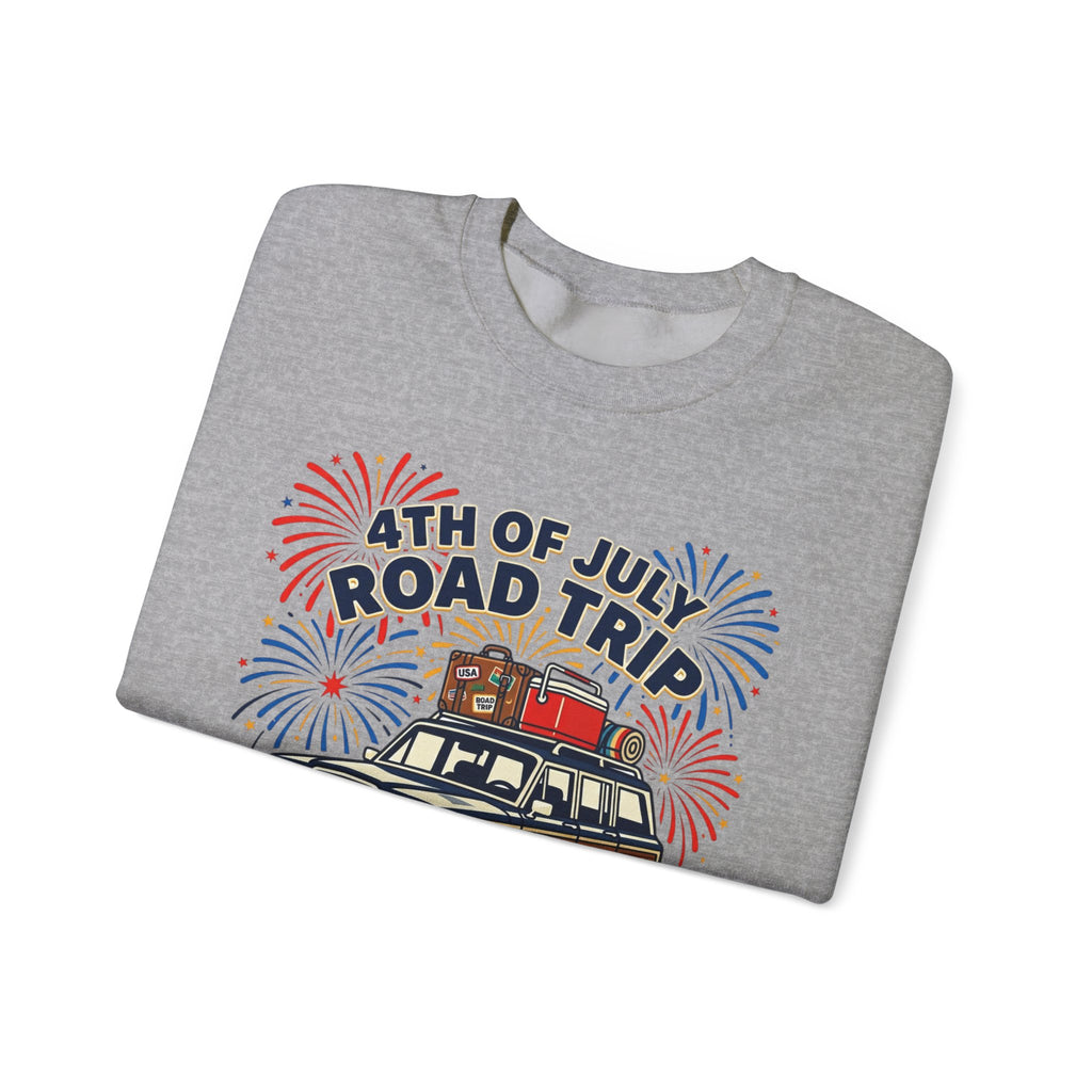 4th of July Road Trip Sweatshirt | vintage USA, red white blue
