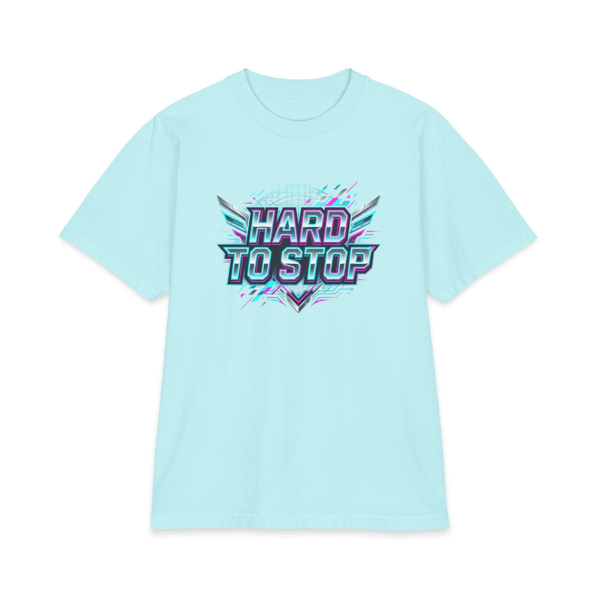 Hard To Stop Graphic Tee — Retro Vaporwave Fitness T‑Shirt