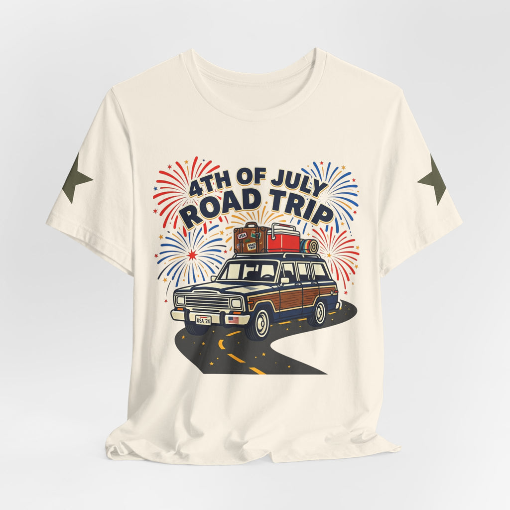 4th of July Road Trip Tee | vintage USA, red white blue Americana