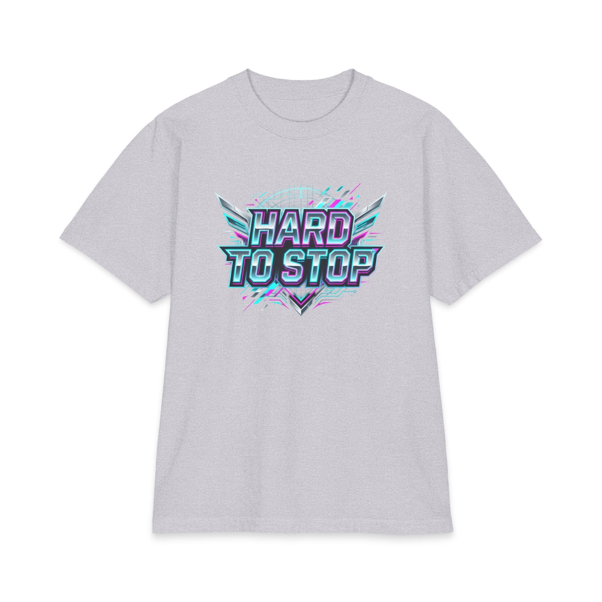 Hard To Stop Graphic Tee — Retro Vaporwave Fitness T‑Shirt