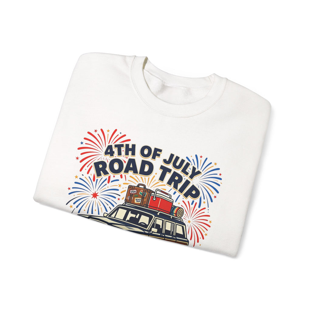 4th of July Road Trip Sweatshirt | vintage USA, red white blue