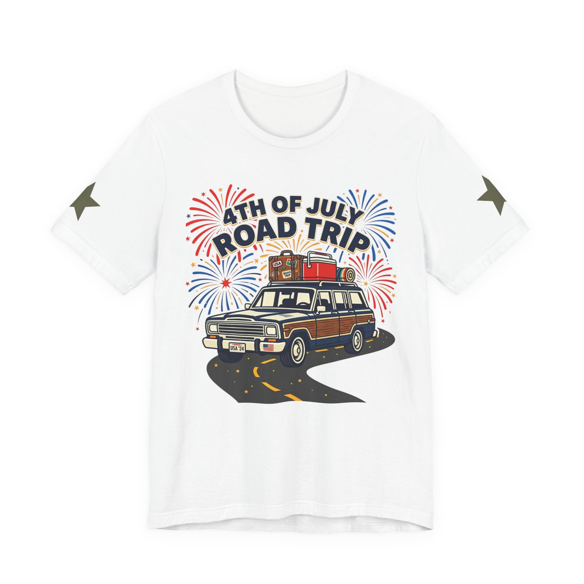 4th of July Road Trip Tee | vintage USA, red white blue Americana