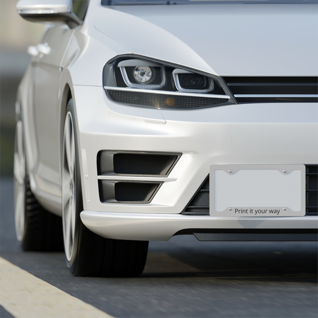 Custom Brushed Metal License Plate Frame – Personalized Car Tag Border