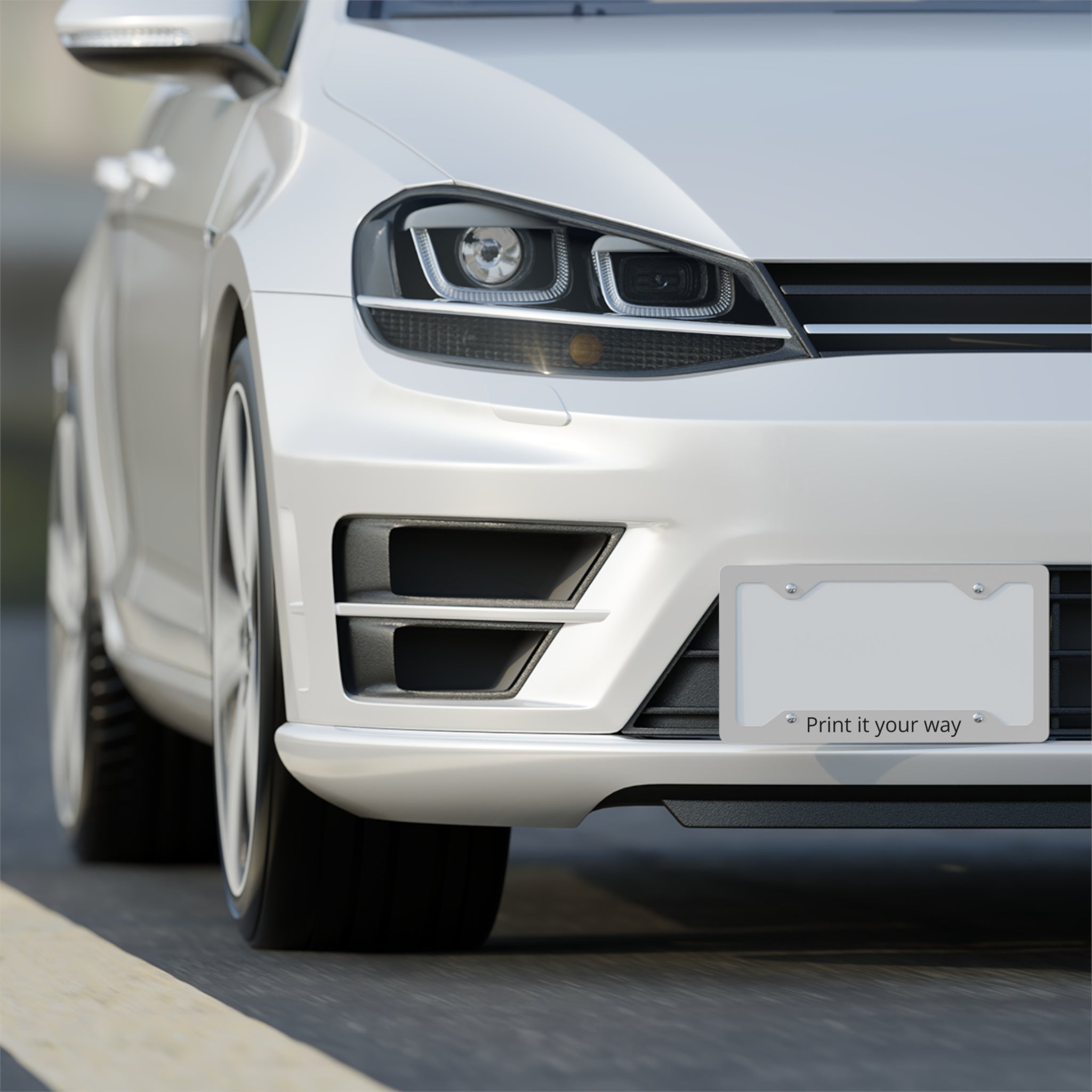 Custom Brushed Metal License Plate Frame – Personalized Car Tag Border