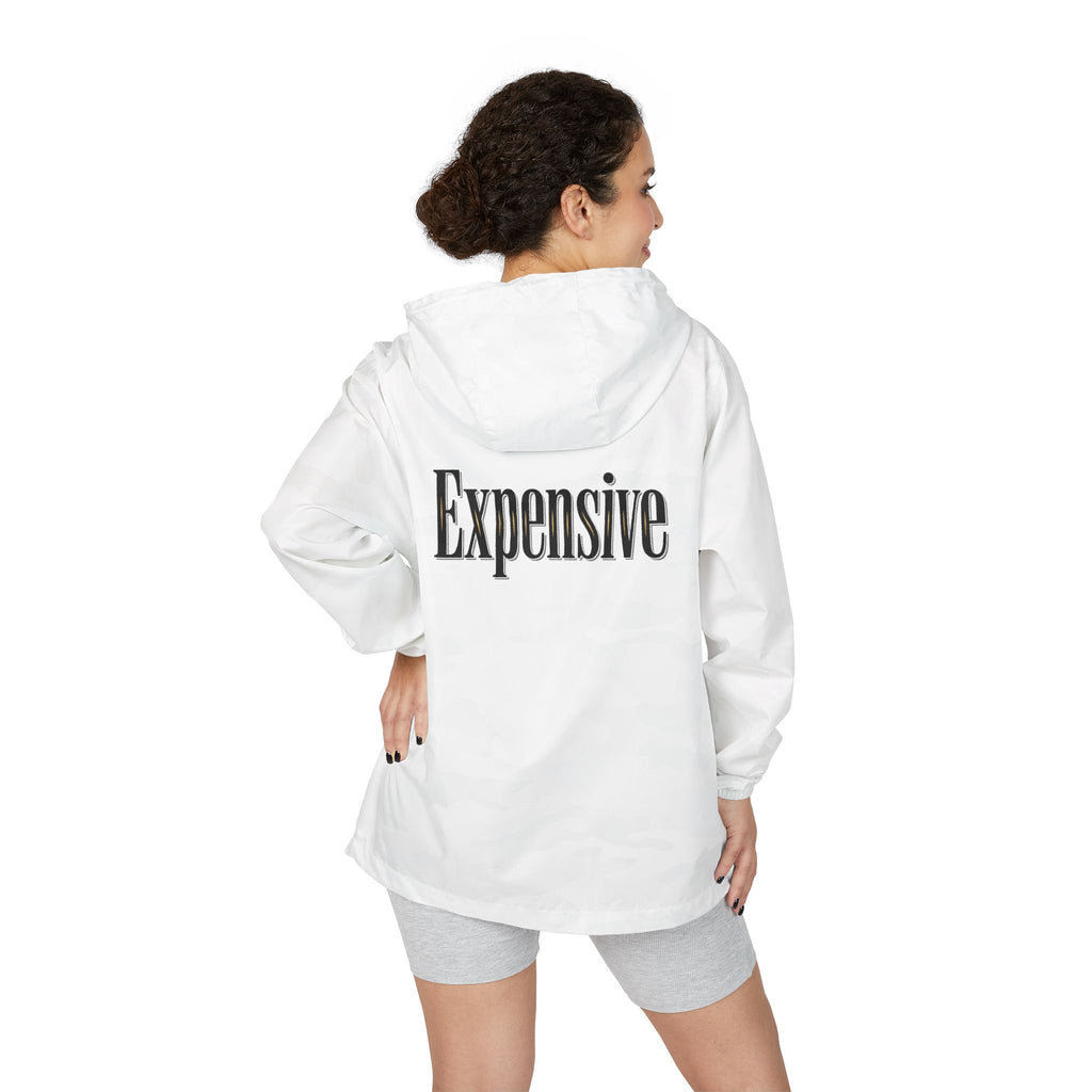 'Expensive' Back Print Lightweight Zip-Up Windbreaker