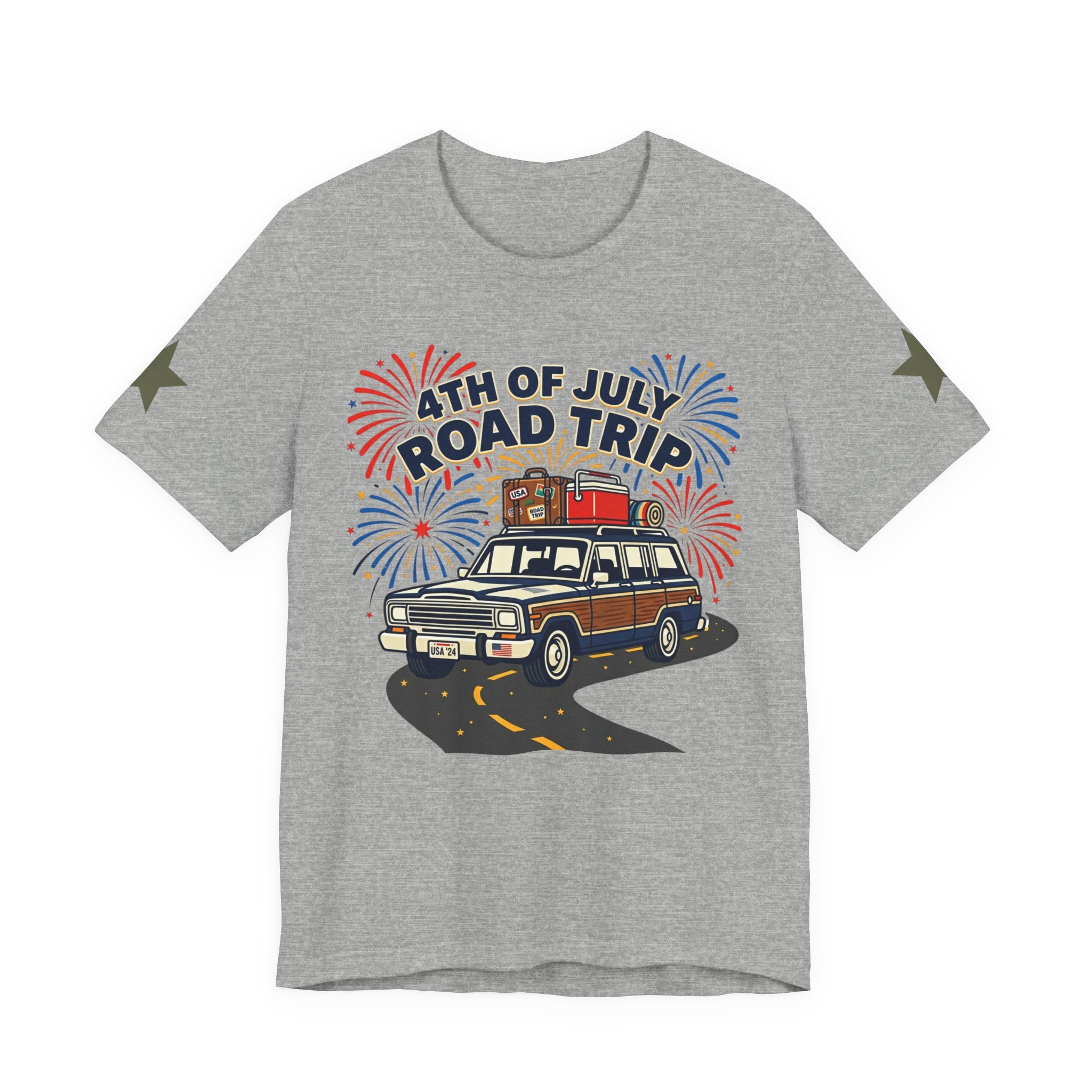 4th of July Road Trip Tee | vintage USA, red white blue Americana