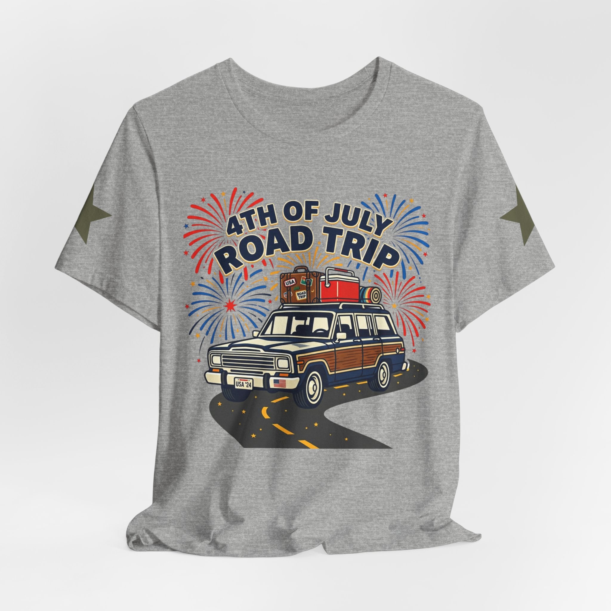 4th of July Road Trip Tee | vintage USA, red white blue Americana