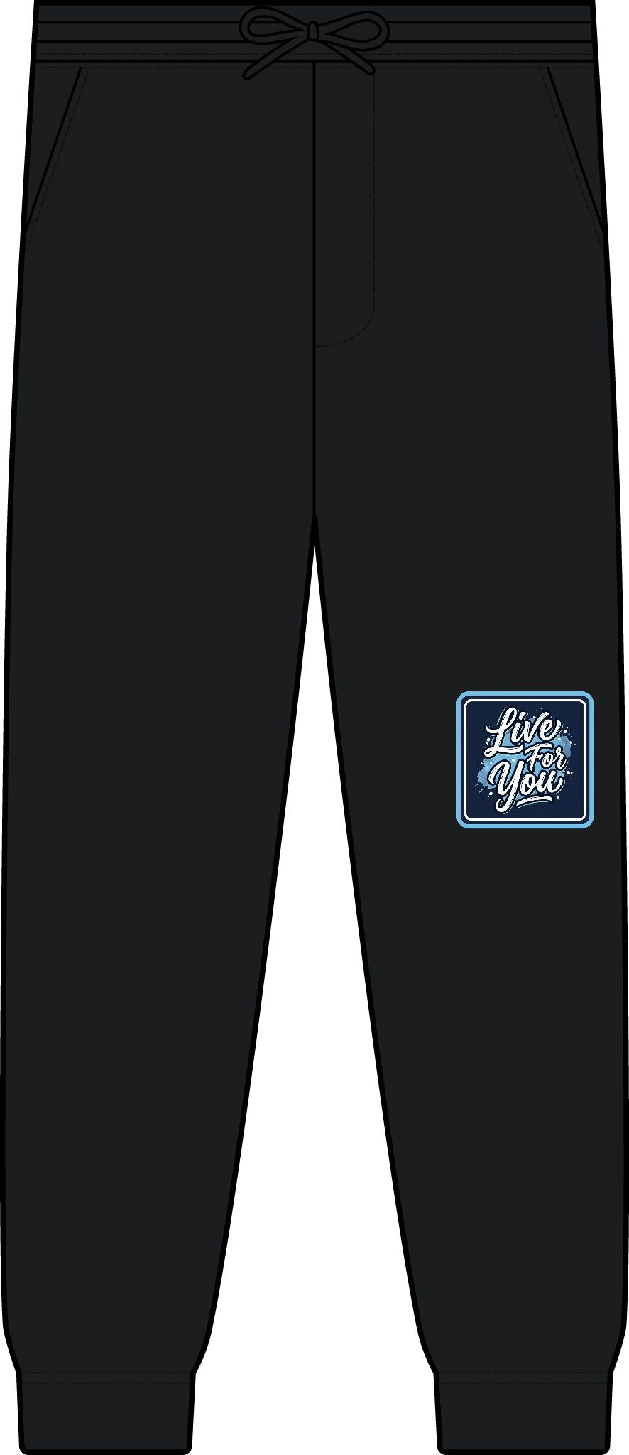 Tie-Dye Fleece Sweatpants — Cozy Casual Lounge Pants with ‘Live Your Vibe’ Patch