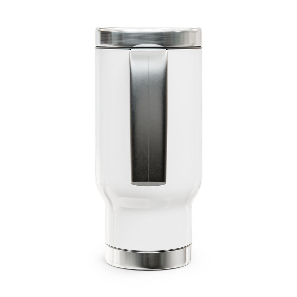 Hustle Don't Stop Travel Mug — 14oz Stainless Steel Tumbler with Handle