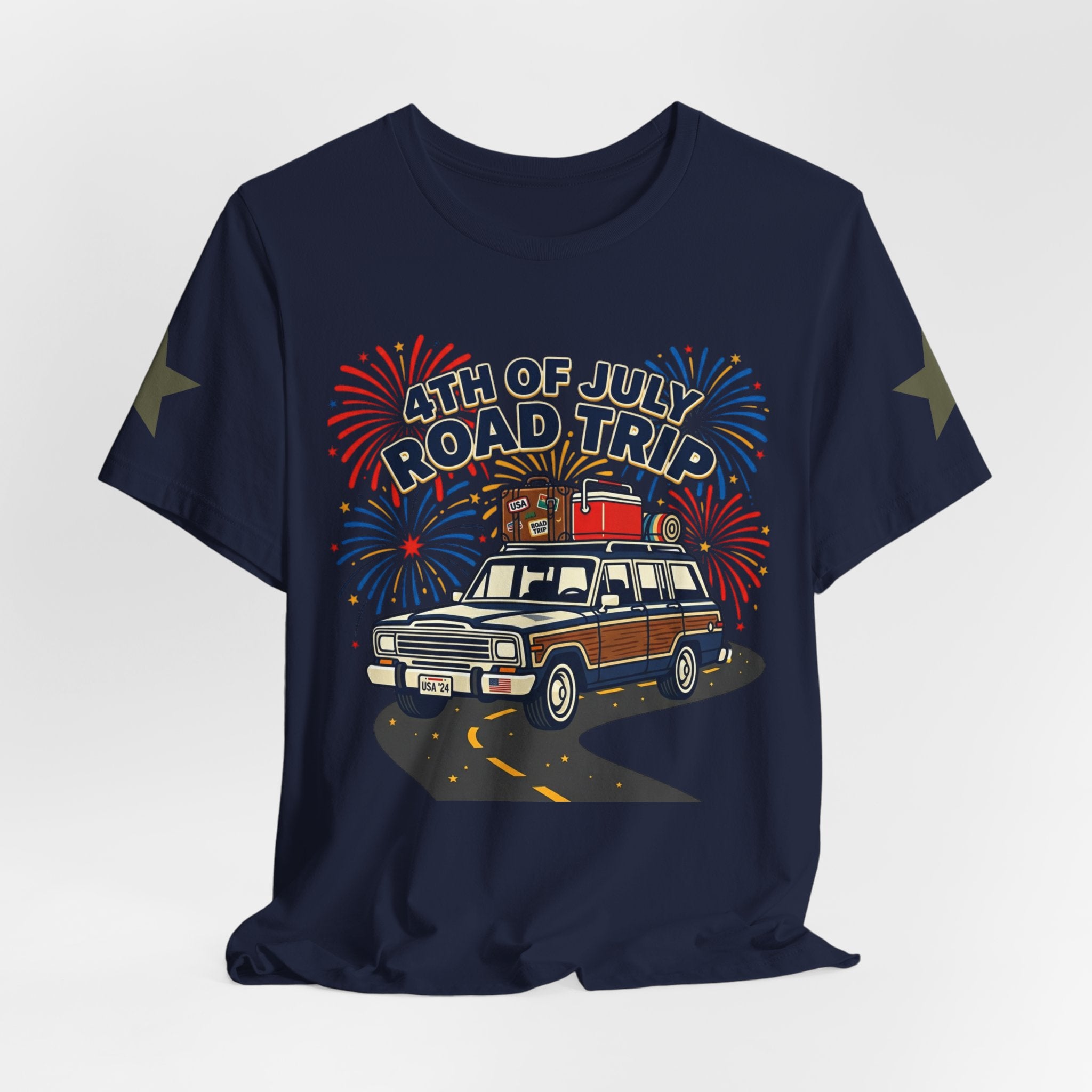 4th of July Road Trip Tee | vintage USA, red white blue Americana