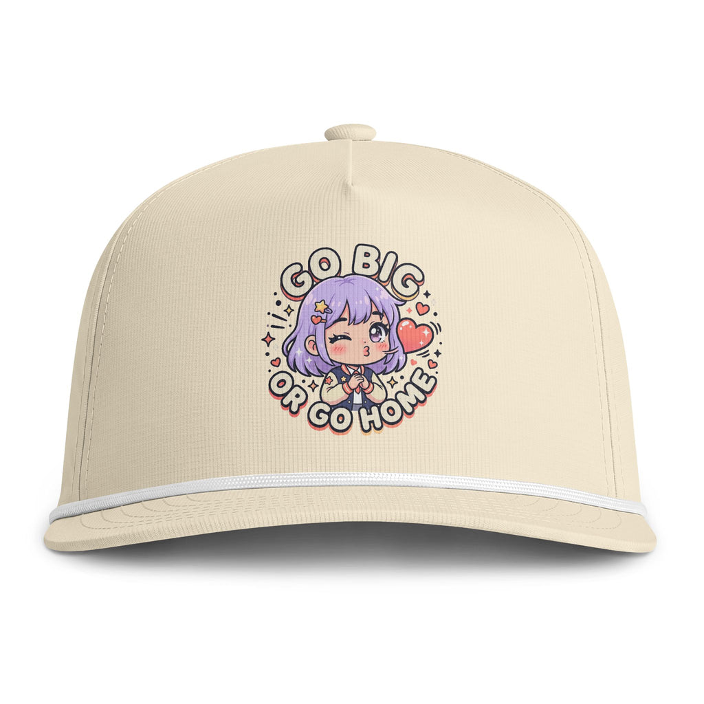 Go Big or Go Home Rope Cap — Cute Anime Girl Embroidered Snapback