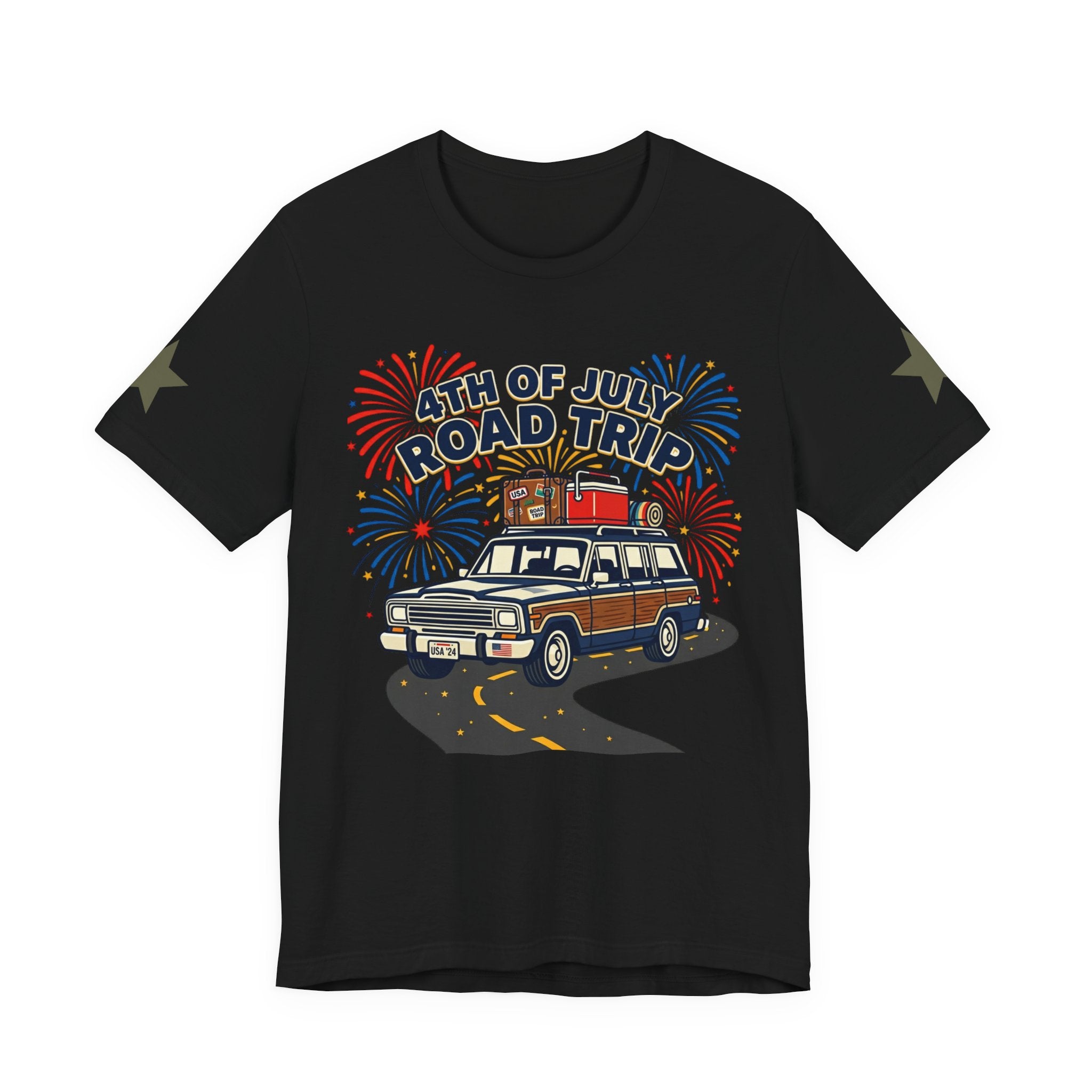 4th of July Road Trip Tee | vintage USA, red white blue Americana