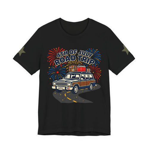 4th of July Road Trip Tee | vintage USA, red white blue Americana
