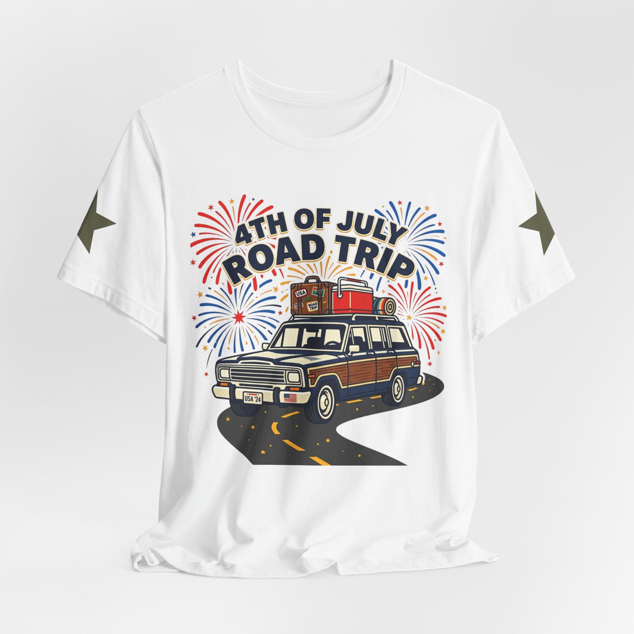 4th of July Road Trip Tee | vintage USA, red white blue Americana