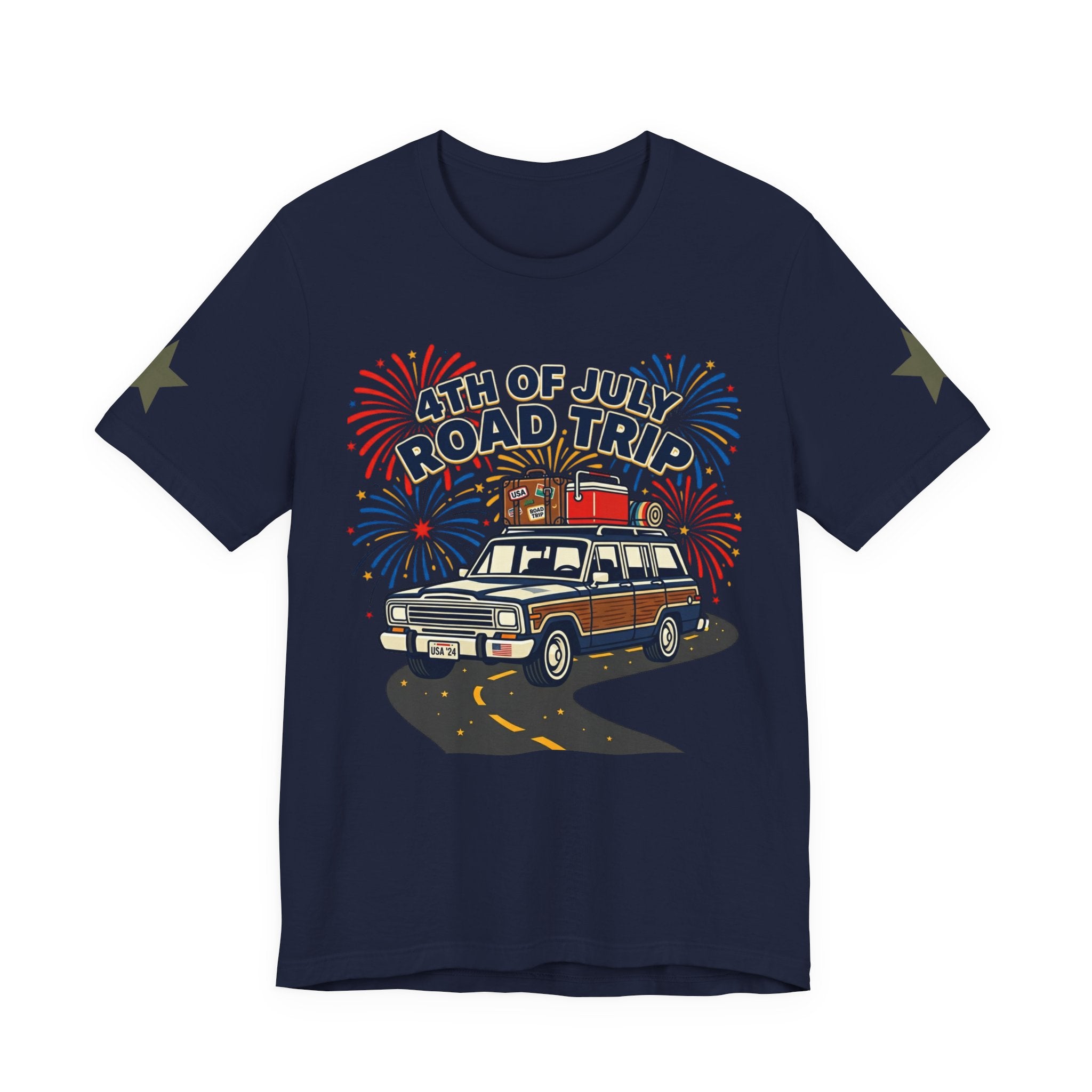 4th of July Road Trip Tee | vintage USA, red white blue Americana