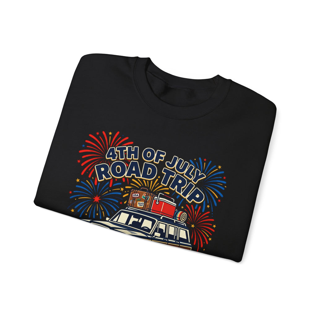 4th of July Road Trip Sweatshirt | vintage USA, red white blue