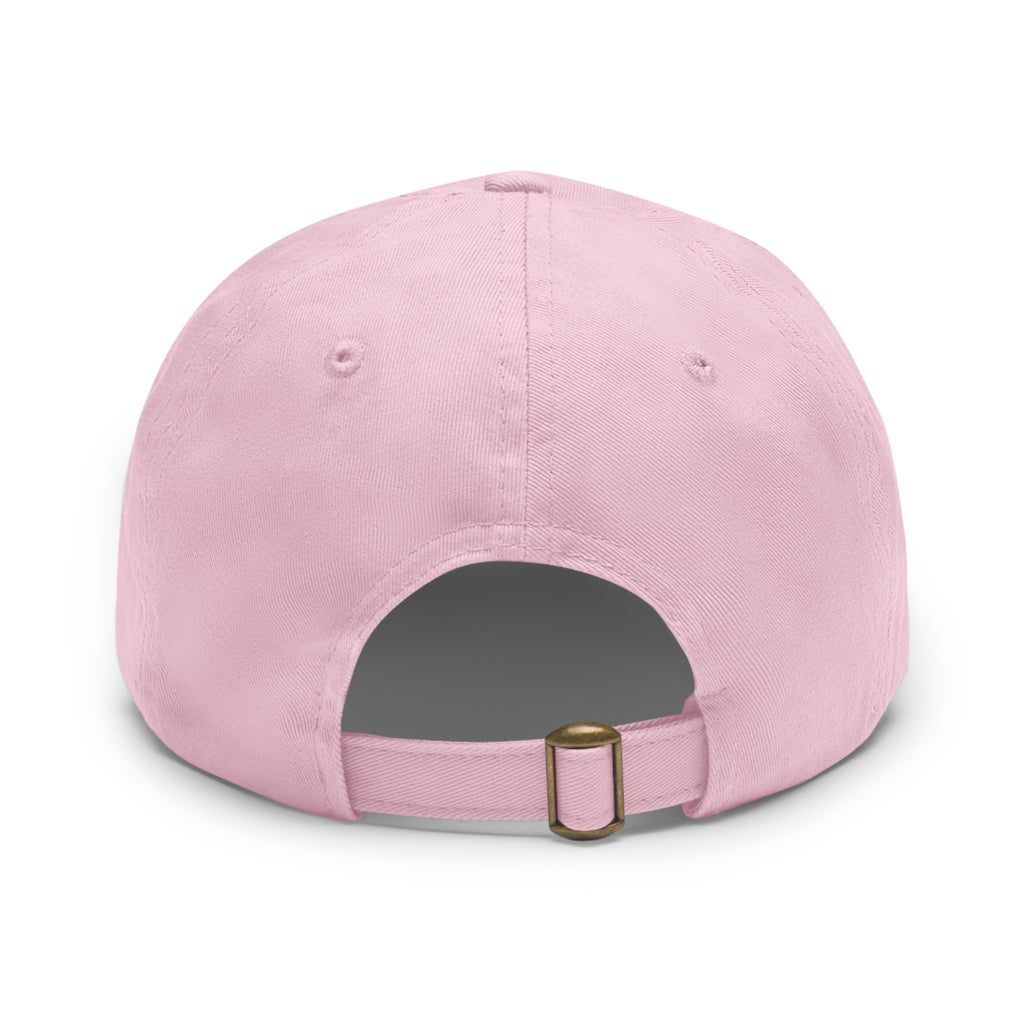 Pink Dad Hat with Leather Patch — 'Hard to Stop' Golfer Graphic Cap
