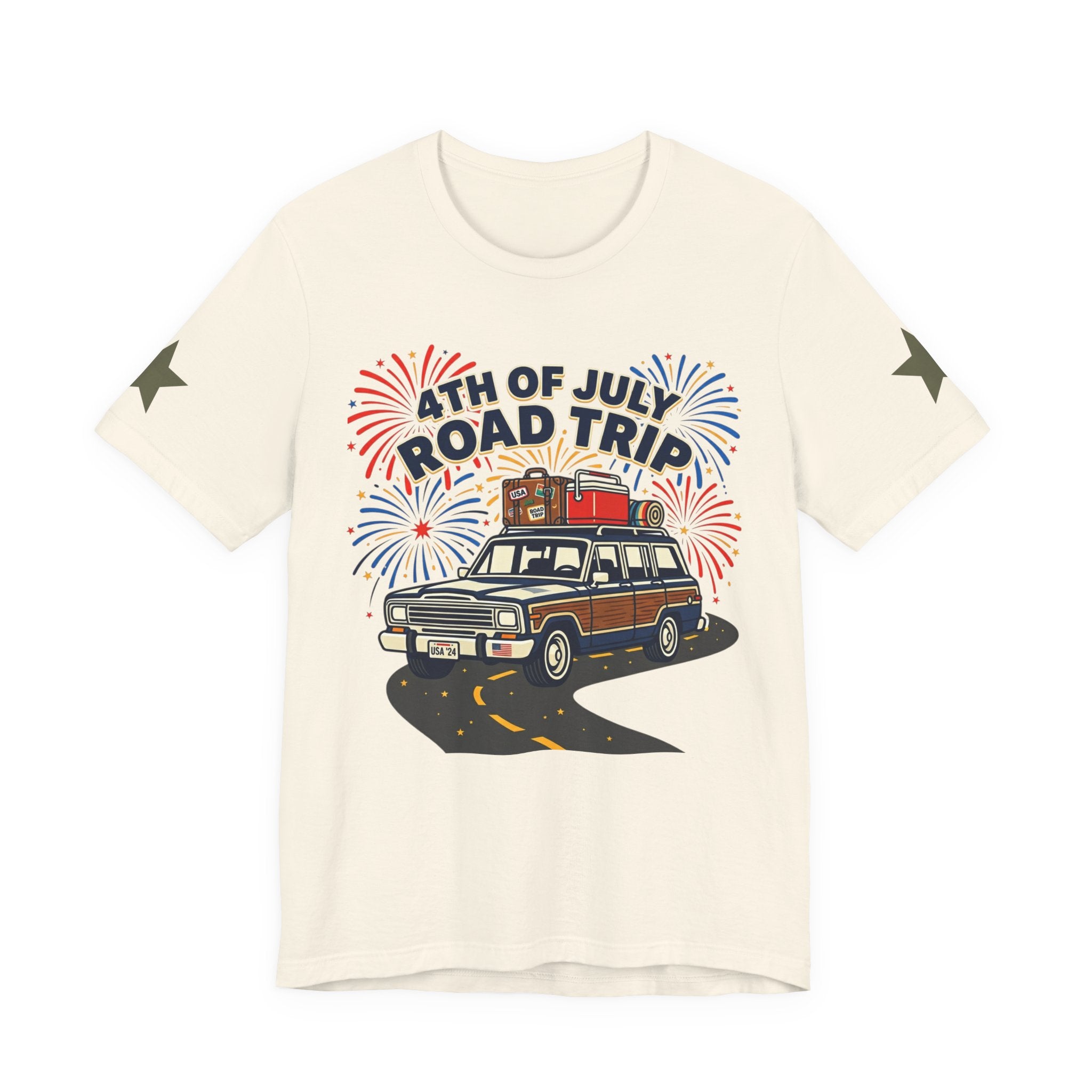 4th of July Road Trip Tee | vintage USA, red white blue Americana